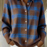 Nina - Cardigan Doux à Carreaux