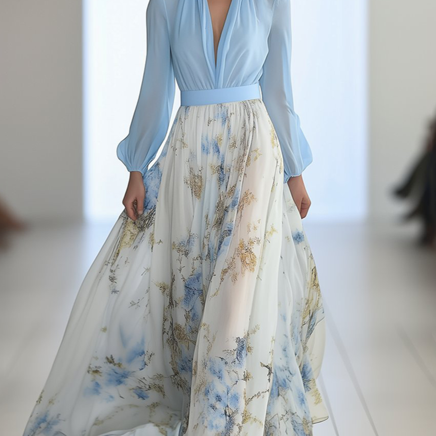Maksimalna cvetna haljina Pénélope | Večna elegancija Maison Claire i Sylvie