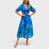 Clara - Elegantni Midi Cvjetni Haljina