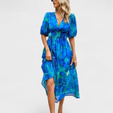 Clara - Elegantni Midi Cvjetni Haljina