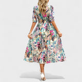 Clara - Elegantni Midi Cvjetni Haljina