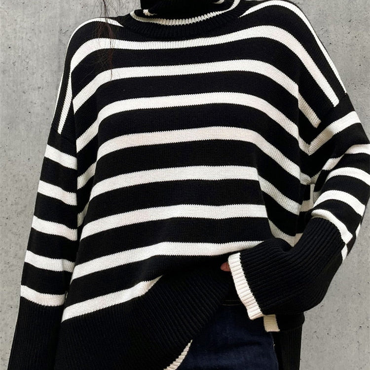 Éliane™ – Prugasti Pulover Elegant i Opusten