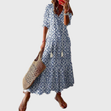 Béatrice | Boho Vintage Haljina sa V Izrezom i Dugmadima