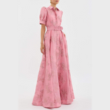 Beatrice™ | Roze haljina sa puff rukavima