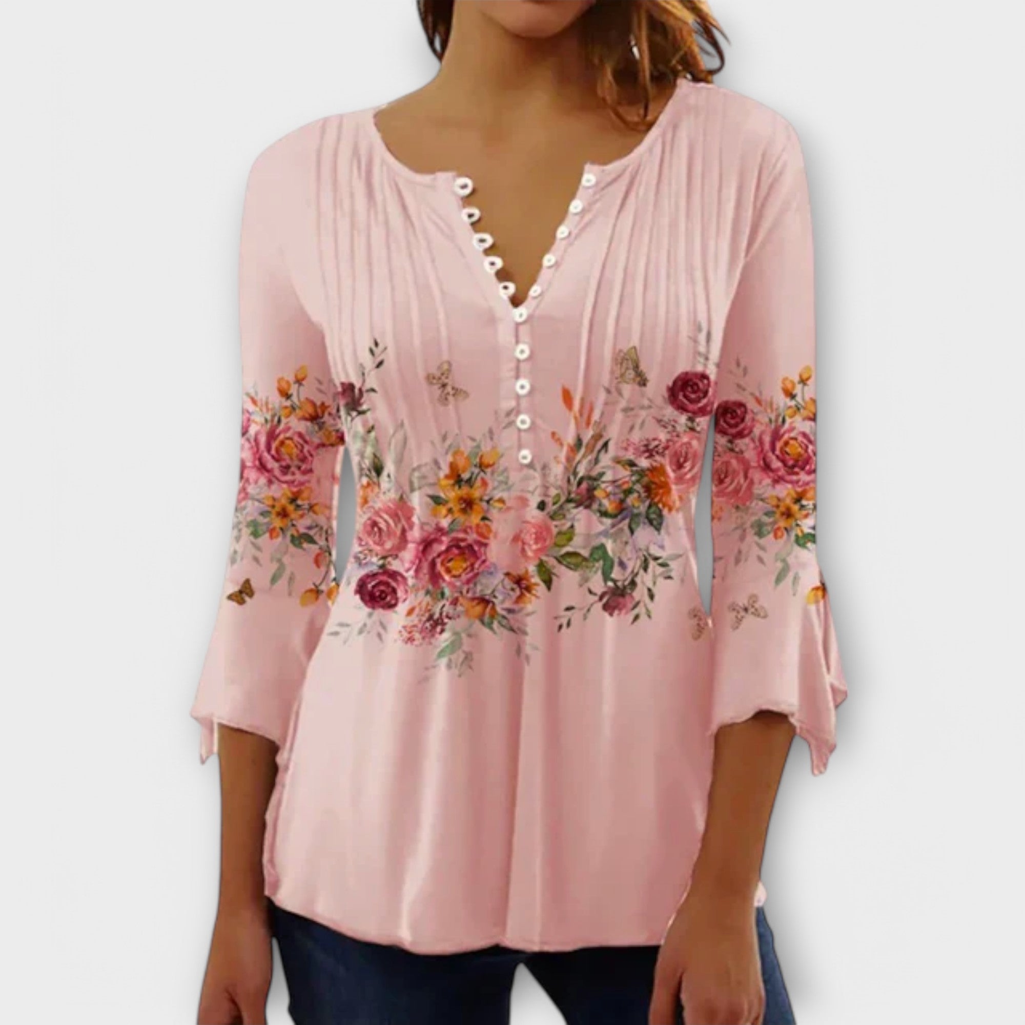 Juliane – Bluza sa V izrezom i rukavima
