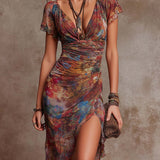 Caterina -Plisirana midi haljina u boho stilu