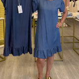 Denim haljina sa volanima