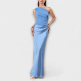 Elegantna Maxi Plisirana Haljina sa Jednim Rame