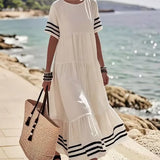 Рокля Тенденция Ваканции Къс Ръкав