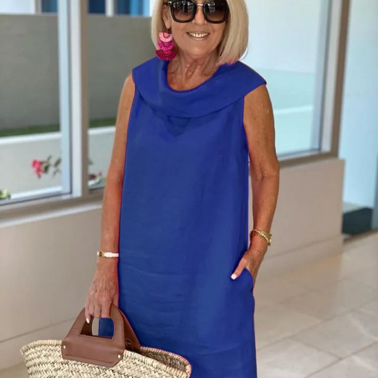LOUISE -Elegantna haljina bez rukava s uskim krojem i laskavom siluetom