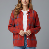Nina - Cardigan Doux à Carreaux