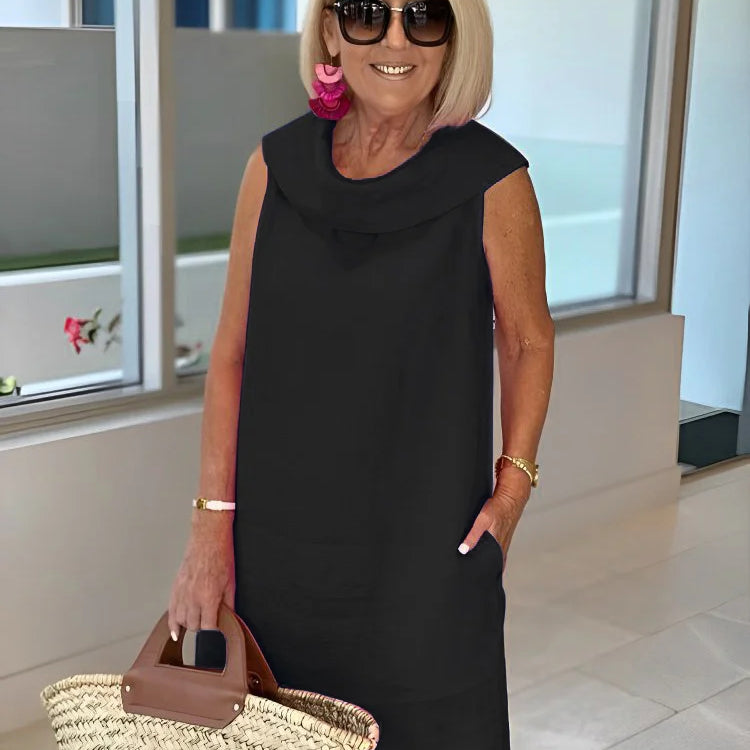 LOUISE -Elegantna haljina bez rukava s uskim krojem i laskavom siluetom