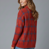 Nina - Cardigan Doux à Carreaux
