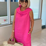 LOUISE -Elegantna haljina bez rukava s uskim krojem i laskavom siluetom