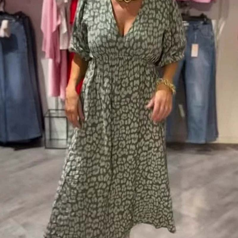 Haljina Žena Sa V-izrezom Sa Printom