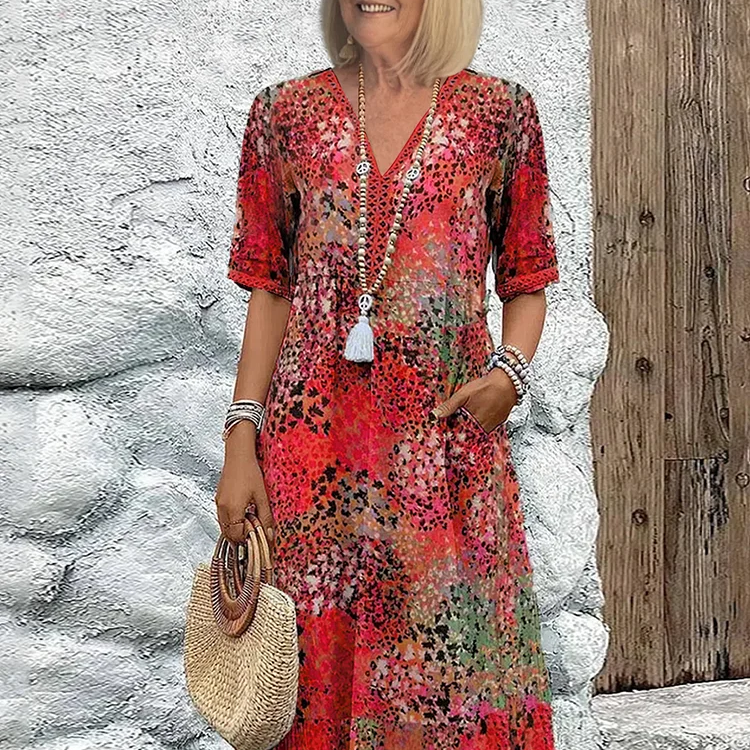Anthea - Elegantna cvjetna midi haljina