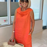 LOUISE -Elegantna haljina bez rukava s uskim krojem i laskavom siluetom