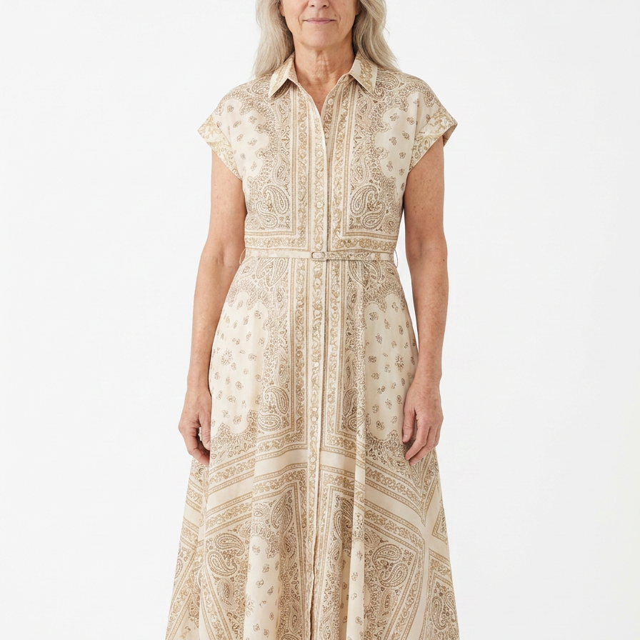 Eleanor™ - A-Linija Paisley Midi Haljina