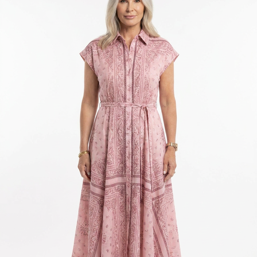 Eleanor™ - A-Linija Paisley Midi Haljina