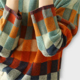 Jana | Džemper sa Visokim Ovratnikom u Patchwork Stilu