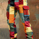 Evan - Muške cargo pantalone s patchwork detaljima