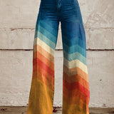 Léa - Retro Zigzag Elegantne Pantalone