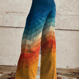 Léa - Retro Zigzag Elegantne Pantalone