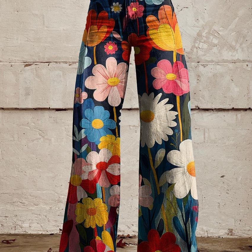 Léna - Široke Cvjetne Pantalone