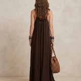 Camila - Maxi Halter Haljina Tamno Smeđa