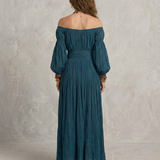 Adriana - Maxi Haljina sa Otkritim Ramena Teal