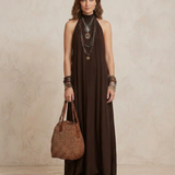 Camila - Maxi Halter Haljina Tamno Smeđa