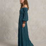Adriana - Maxi Haljina sa Otkritim Ramena Teal