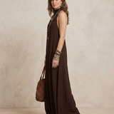 Camila - Maxi Halter Haljina Tamno Smeđa