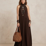 Camila - Maxi Halter Haljina Tamno Smeđa