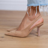 Marlena - Pumps slingback nude sa finim potpeticom