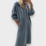 Giada | Casual Haljina sa Kapuljačom od Fleece Materijala