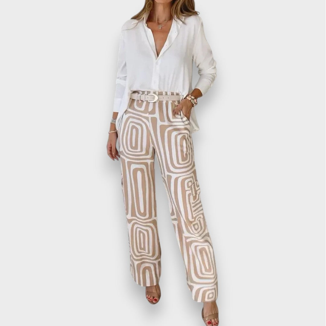 Aurora | Set elegantnih pantalona sa bluzom i pojasom