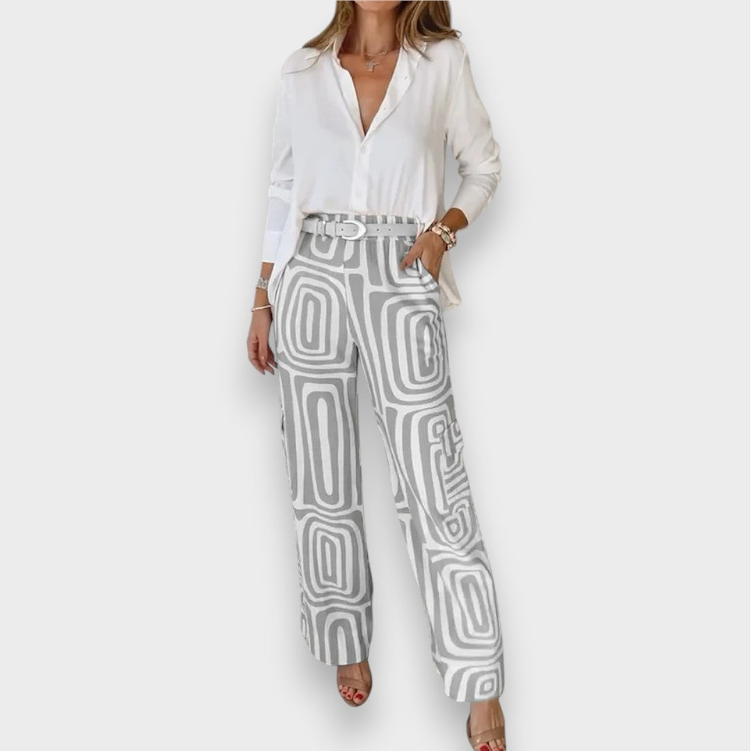 Aurora | Set elegantnih pantalona sa bluzom i pojasom